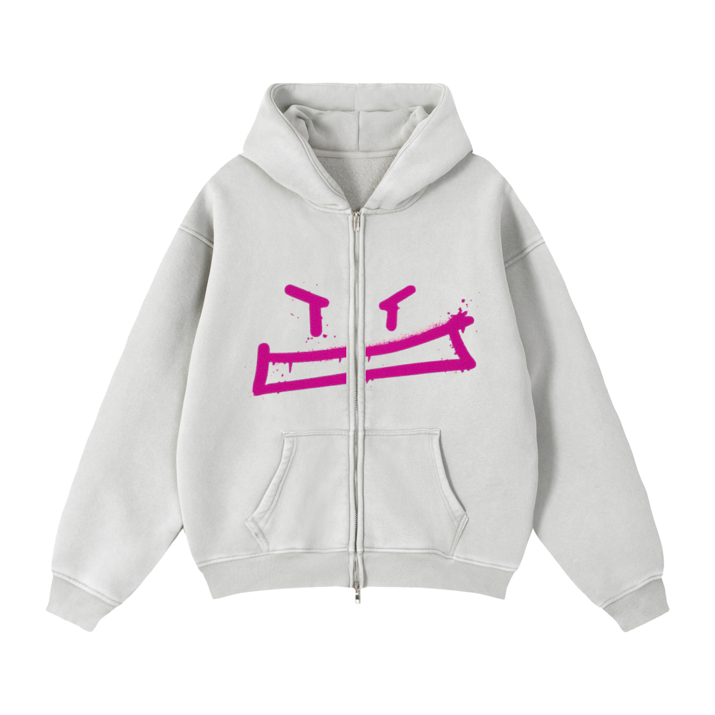 Zip-Through Boxy Fleece Hoodie