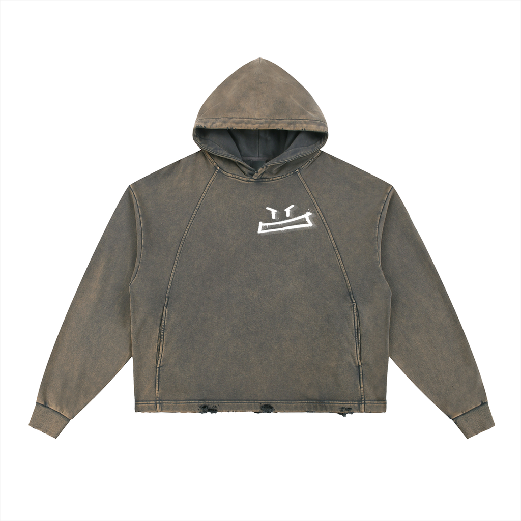 Vintage Washed Frayed-Hem Hoodies