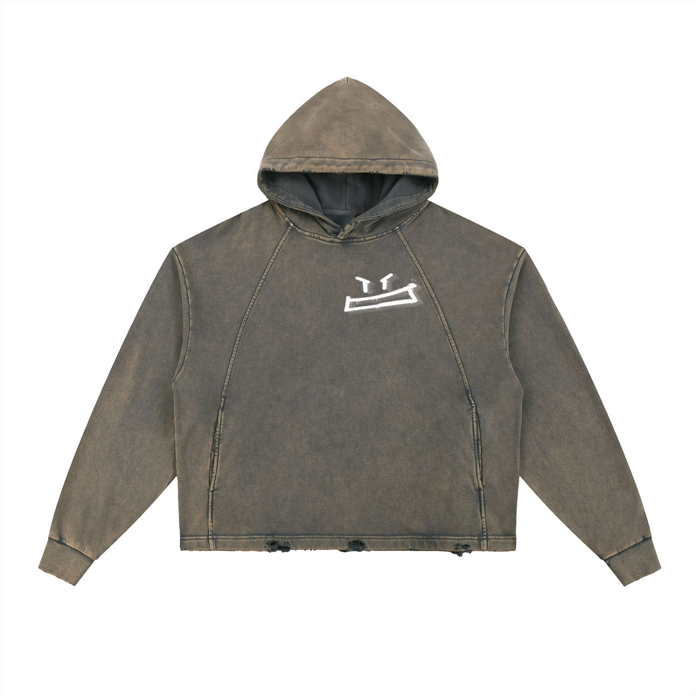 Vintage Washed Frayed-Hem Hoodies