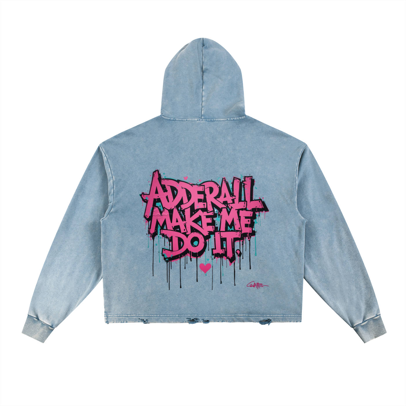 Vintage Washed Frayed-Hem Hoodies