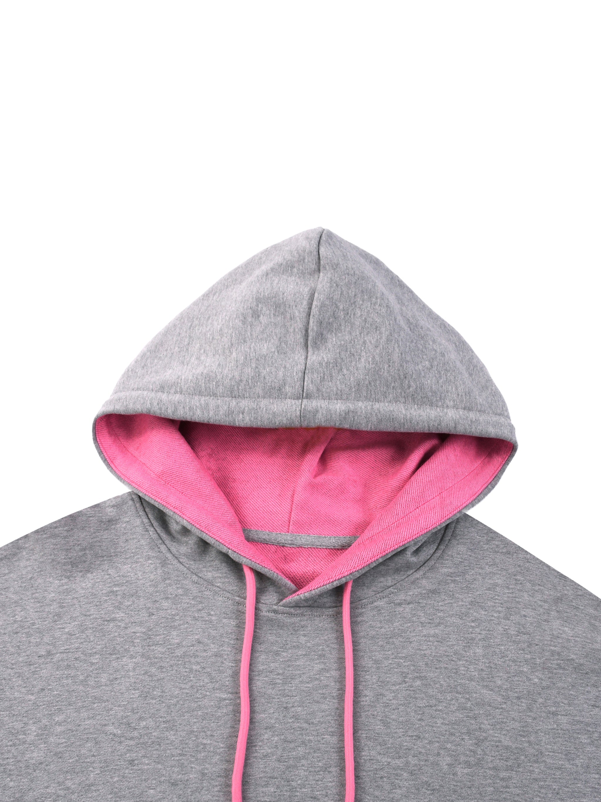 CONTRAST DRAWSTRING BROKEN HOODIE